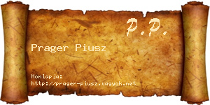 Prager Piusz névjegykártya